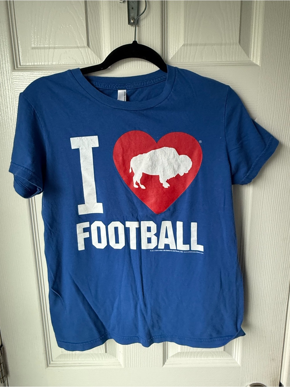 Womens Blue 'I Heart Football' Graphic Tee